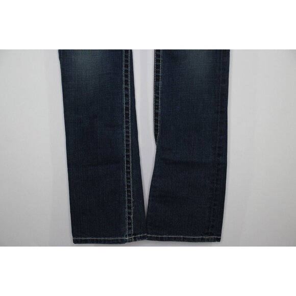 Rawkn Womens 27 x 34 Swavorski Studded Skull Y2K Style Straight Jeans NEW M1032 - Picture 4 of 8